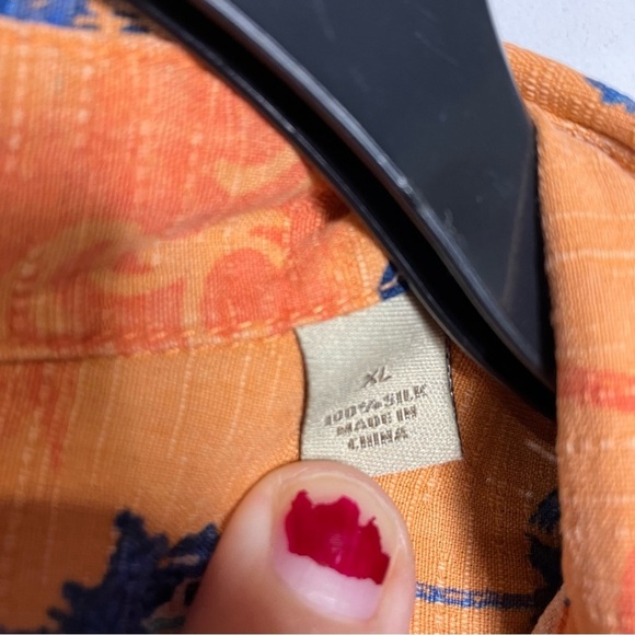 Paradise Collection 100% silk button down shirt bright tropical size XL - Picture 4 of 7